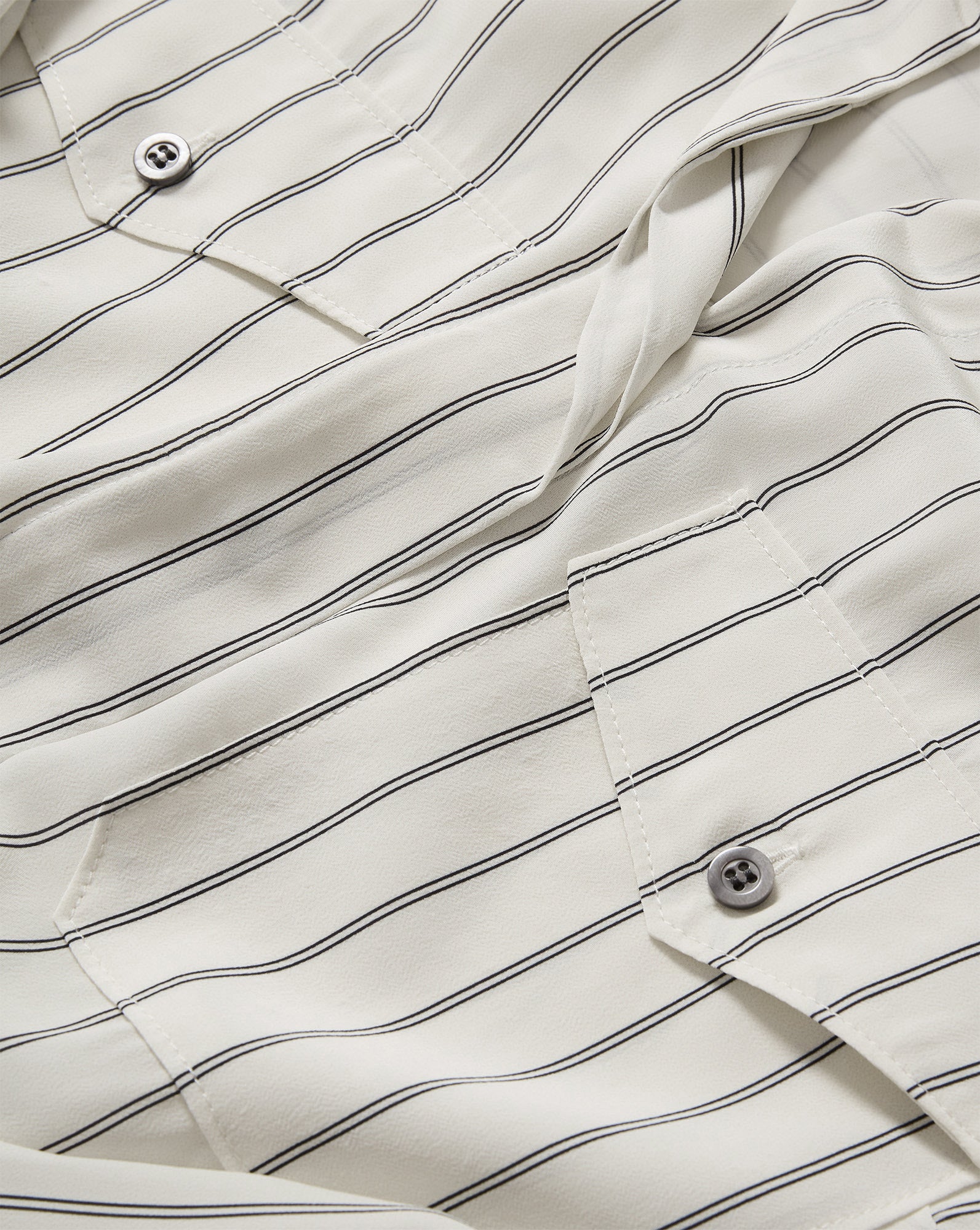 Veronica Beard Saku Striped Button-Down Shirt - Dove White/Black