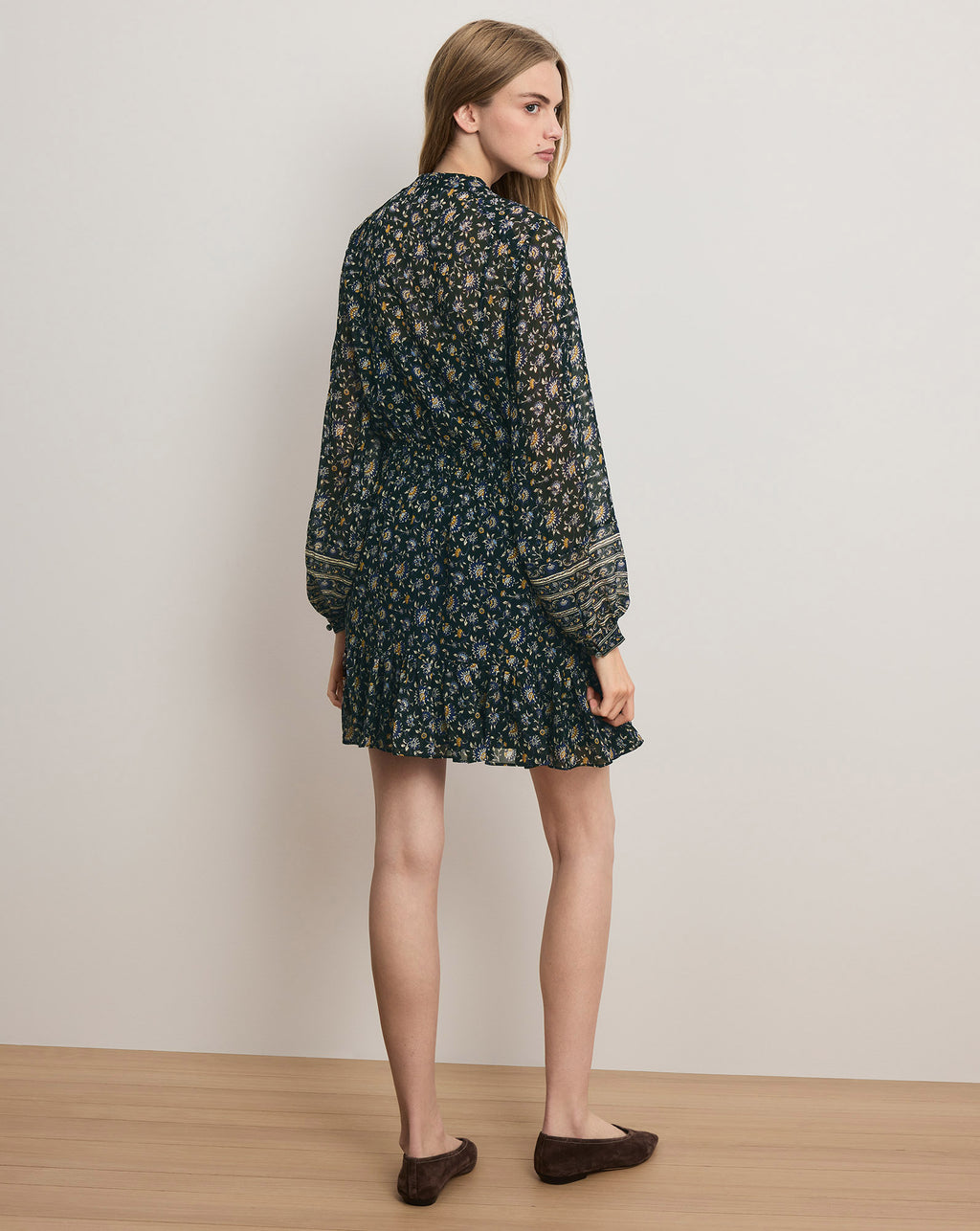 Veronica Beard Mirabel Silk Mini Dress - Dark Hunter Green Multi