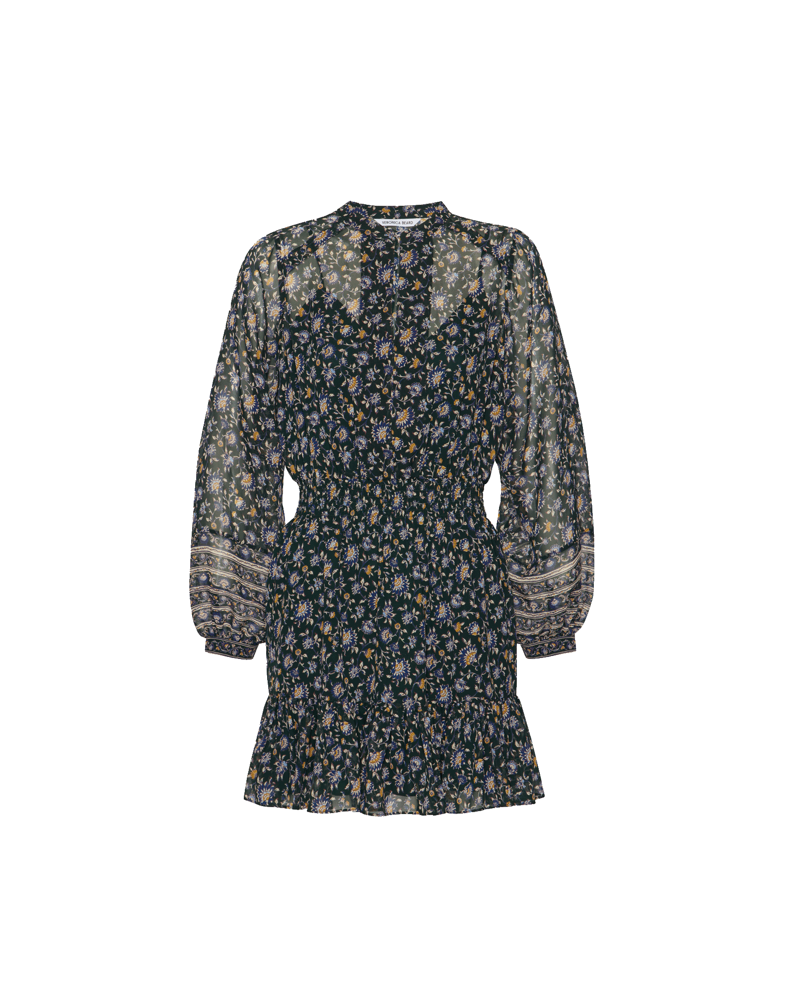 Veronica Beard Mirabel Silk Mini Dress - Dark Hunter Green Multi