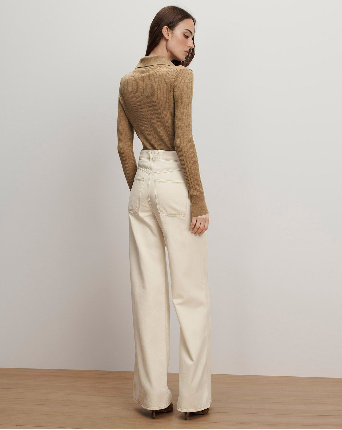 Veronica Beard Rouni Merino Wool Pullover - Dark Khaki
