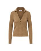 Veronica Beard Rouni Merino Wool Pullover Dark Khaki