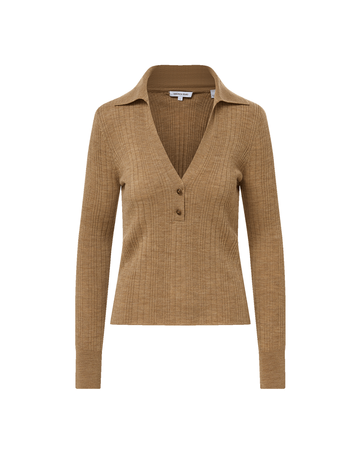 Veronica Beard Rouni Merino Wool Pullover Dark Khaki