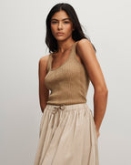 Veronica Beard Birke Merino Wool Tank Top - Dark Khaki