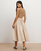 Veronica Beard Birke Merino Wool Tank Top - Dark Khaki