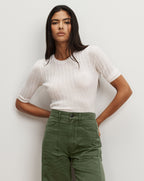 Veronica Beard Debois Merino Wool Top - Ivory