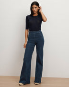 Veronica Beard Debois Merino Wool Top - Navy