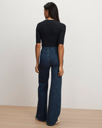 Veronica Beard Debois Merino Wool Top - Navy