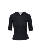 Veronica Beard Debois Merino Wool Top - Navy