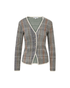 Veronica Beard Nadialine Knit Jacket Dark Hunter Green Multi