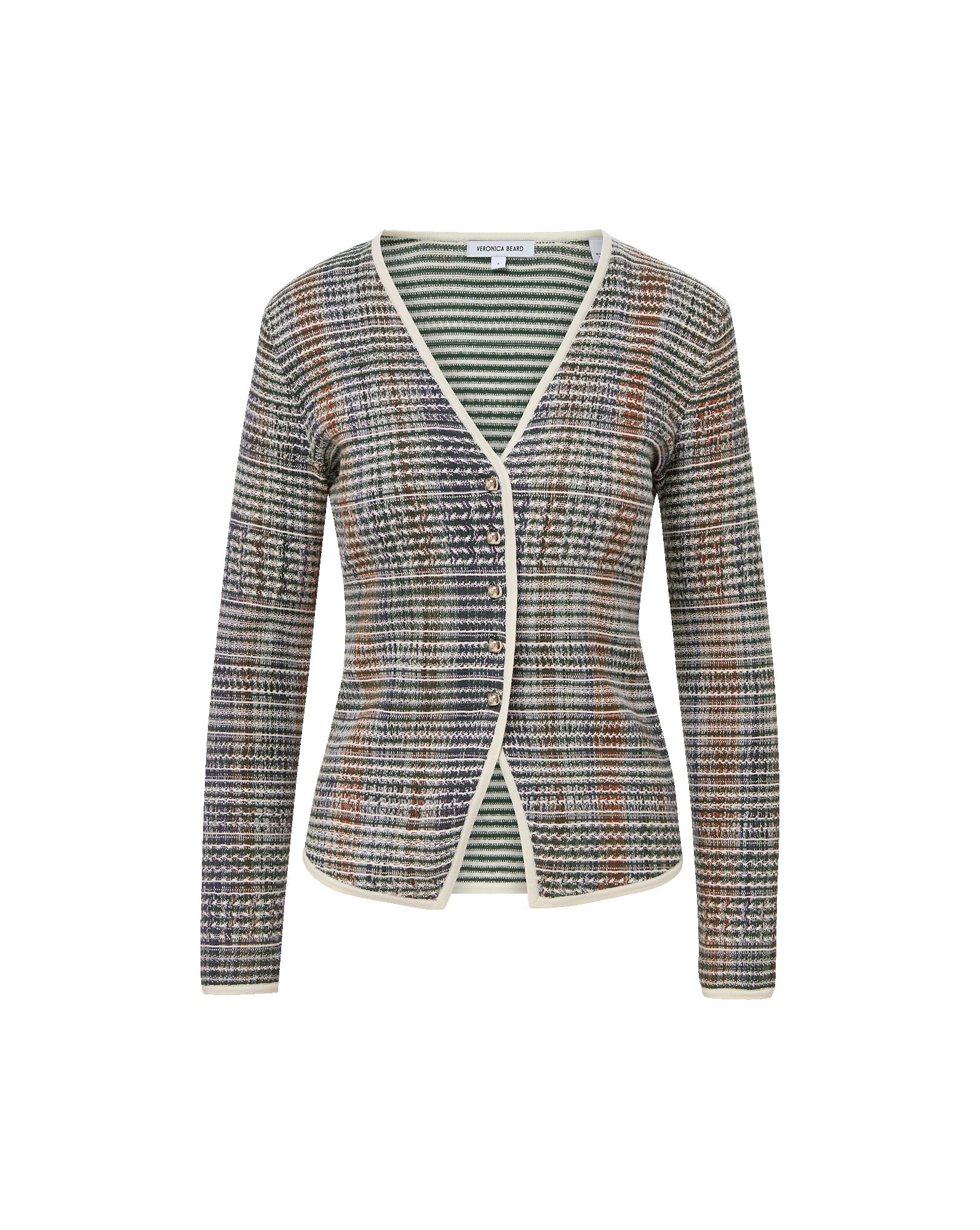 Veronica Beard Nadialine Knit Jacket Dark Hunter Green Multi