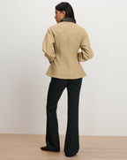 Veronica Beard Talla Peplum Jacket - Sand