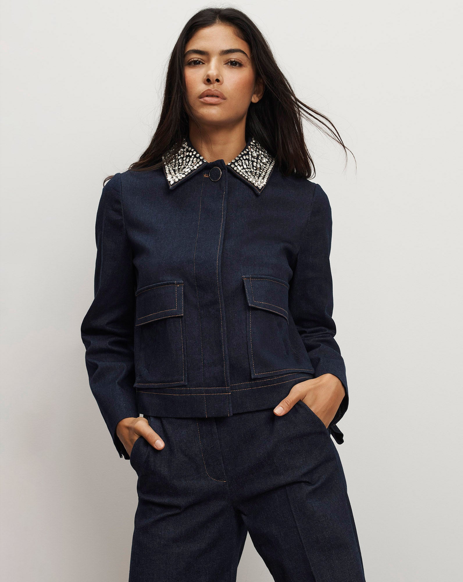 Veronica Beard Barrington Denim Jacket - Midnight Wash