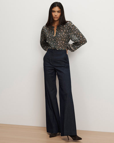 Veronica Beard Crue Wide-Leg Denim Pant - Midnight Wash