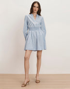 Veronica Beard Schor Mini Shirtdress - Ice Blue Multi