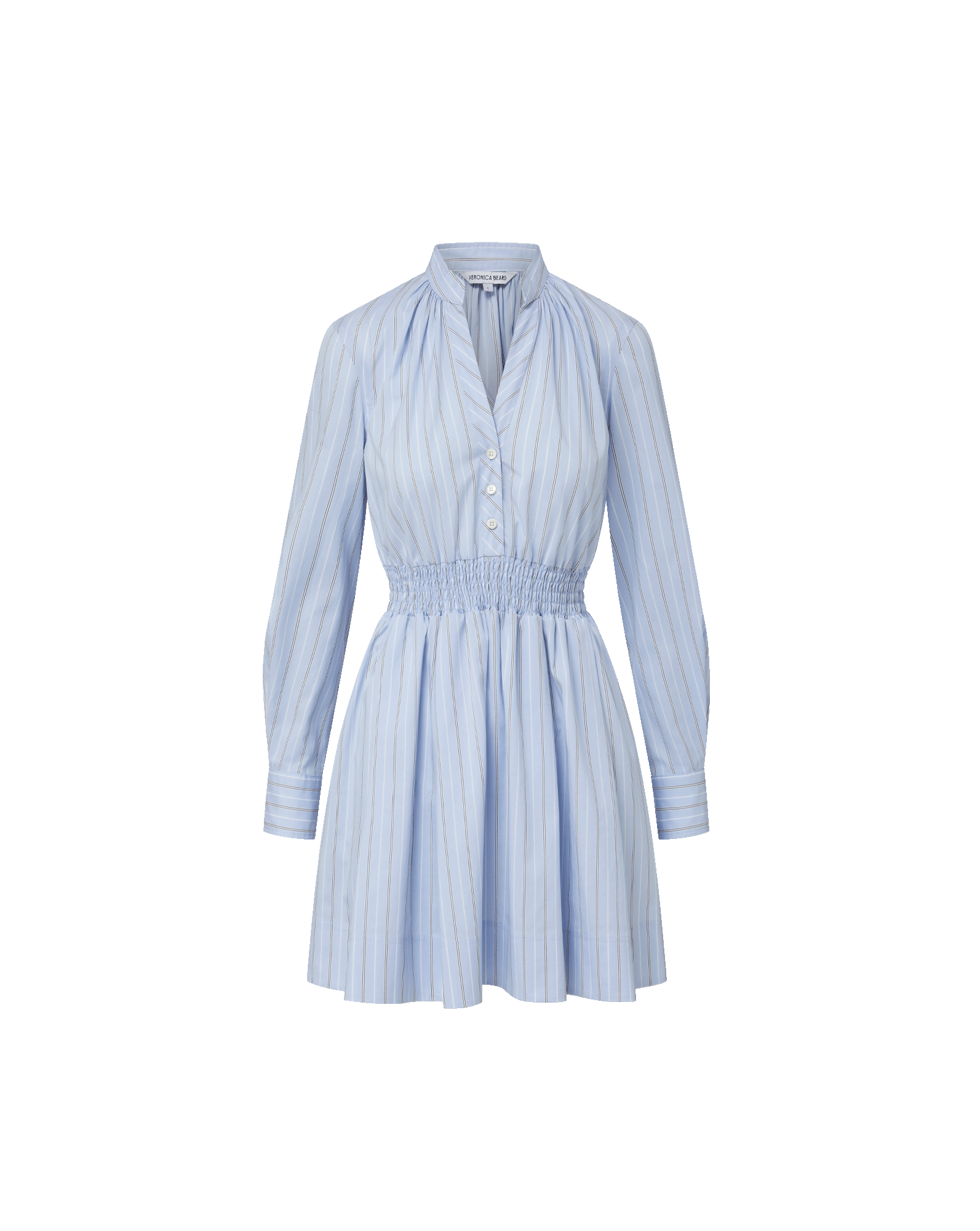 Veronica Beard Schor Mini Shirtdress - Ice Blue Multi