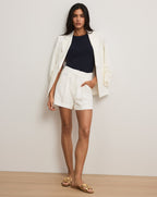 Veronica Beard Marbeau Pleated Short - Dove White
