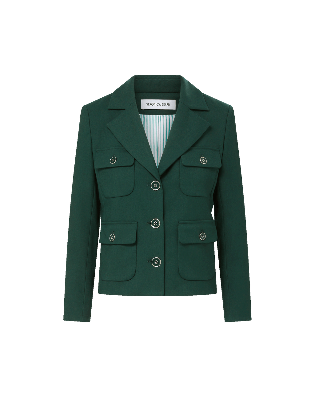 Veronica Beard Schuyler Tailored Utility Jacket - Dark Hunter Green