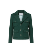 Veronica Beard Schuyler Tailored Utility Jacket - Dark Hunter Green