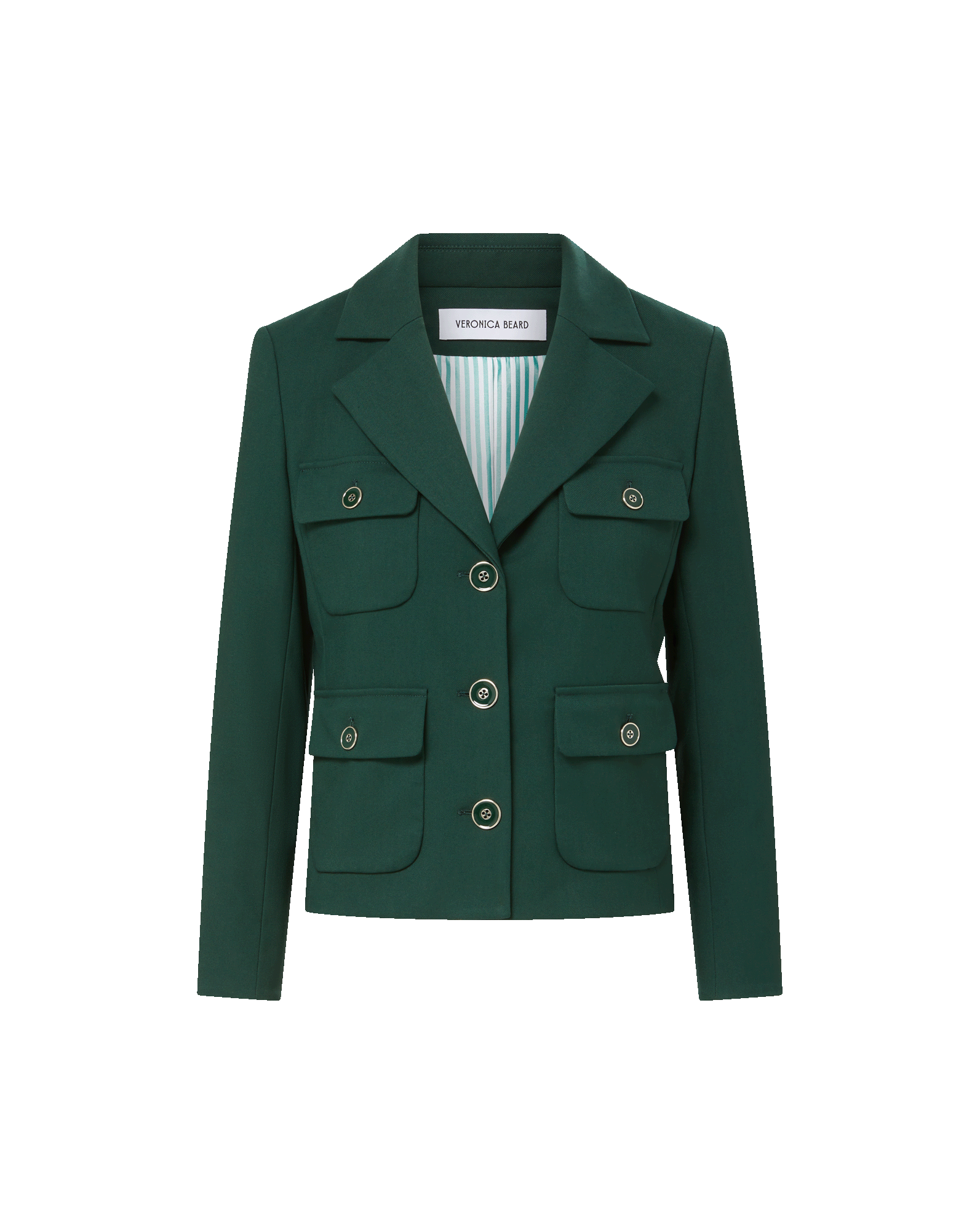 Veronica Beard Schuyler Tailored Utility Jacket - Dark Hunter Green