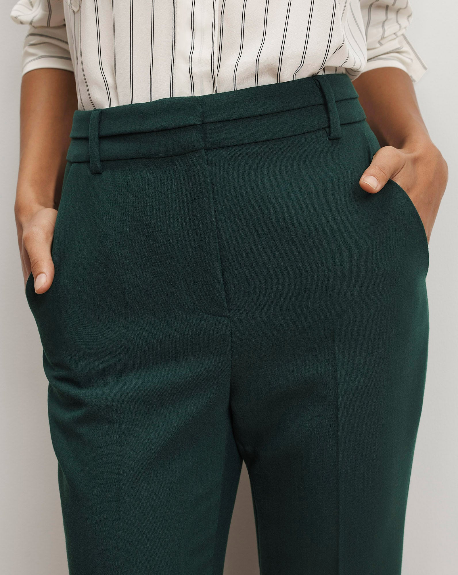 Veronica Beard Melvin Flared Pant - Dark Hunter Green