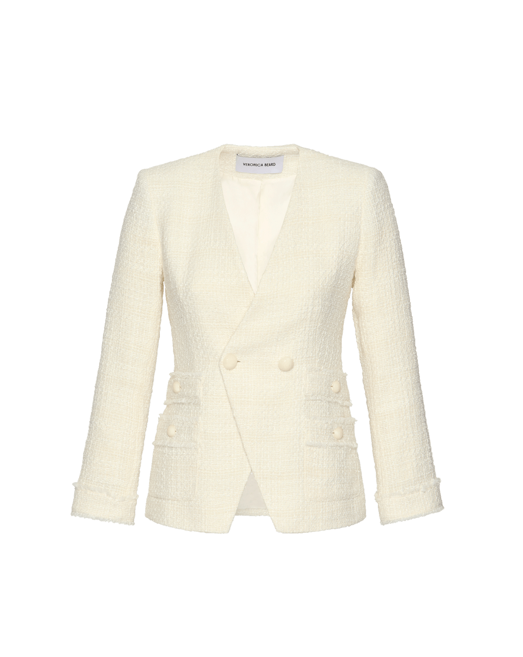 Veronica Beard Yves Tweed Jacket - Dove White