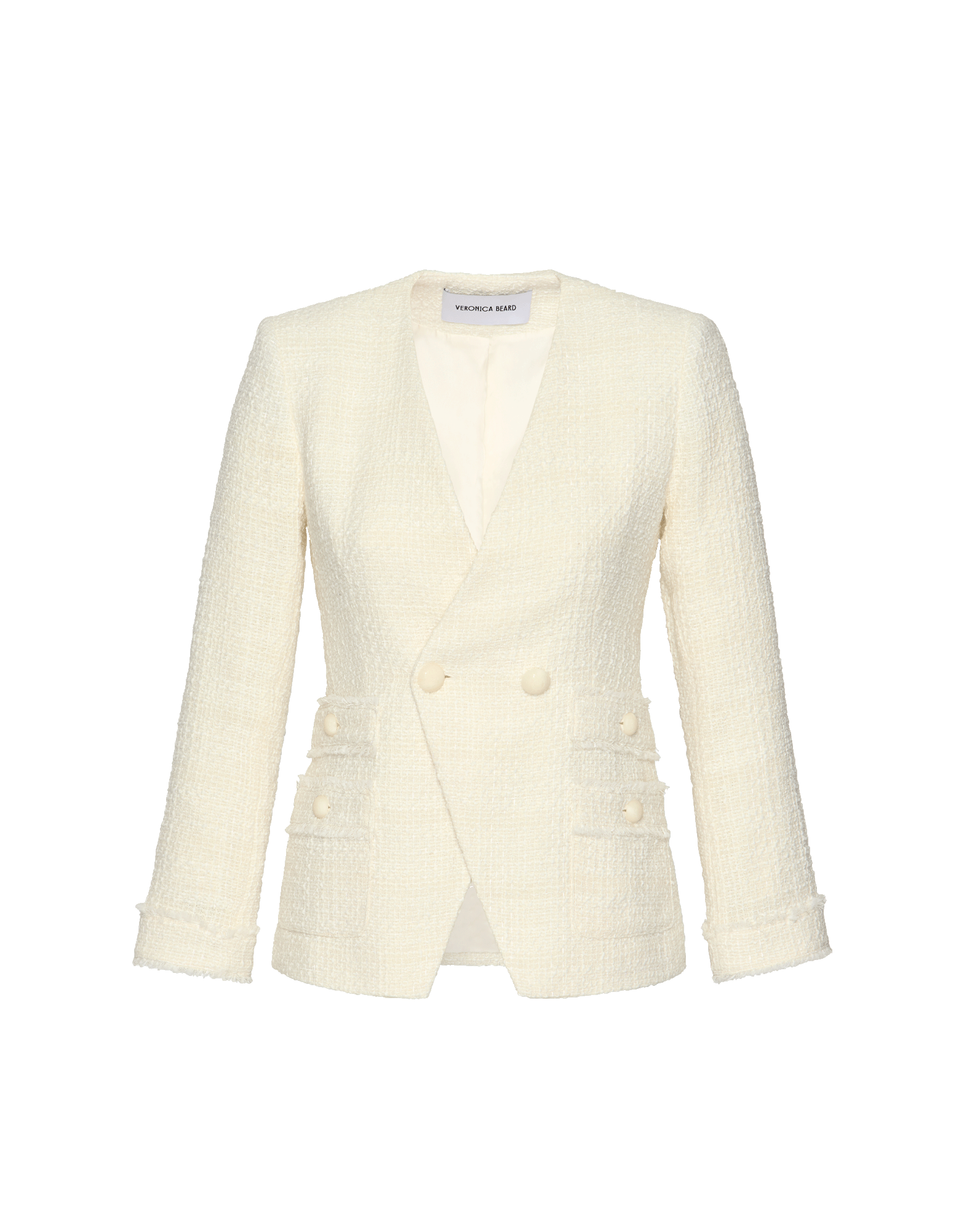 Veronica Beard Yves Tweed Jacket - Dove White