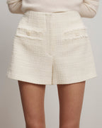 Veronica Beard Gershwin Tweed Short - Dove White
