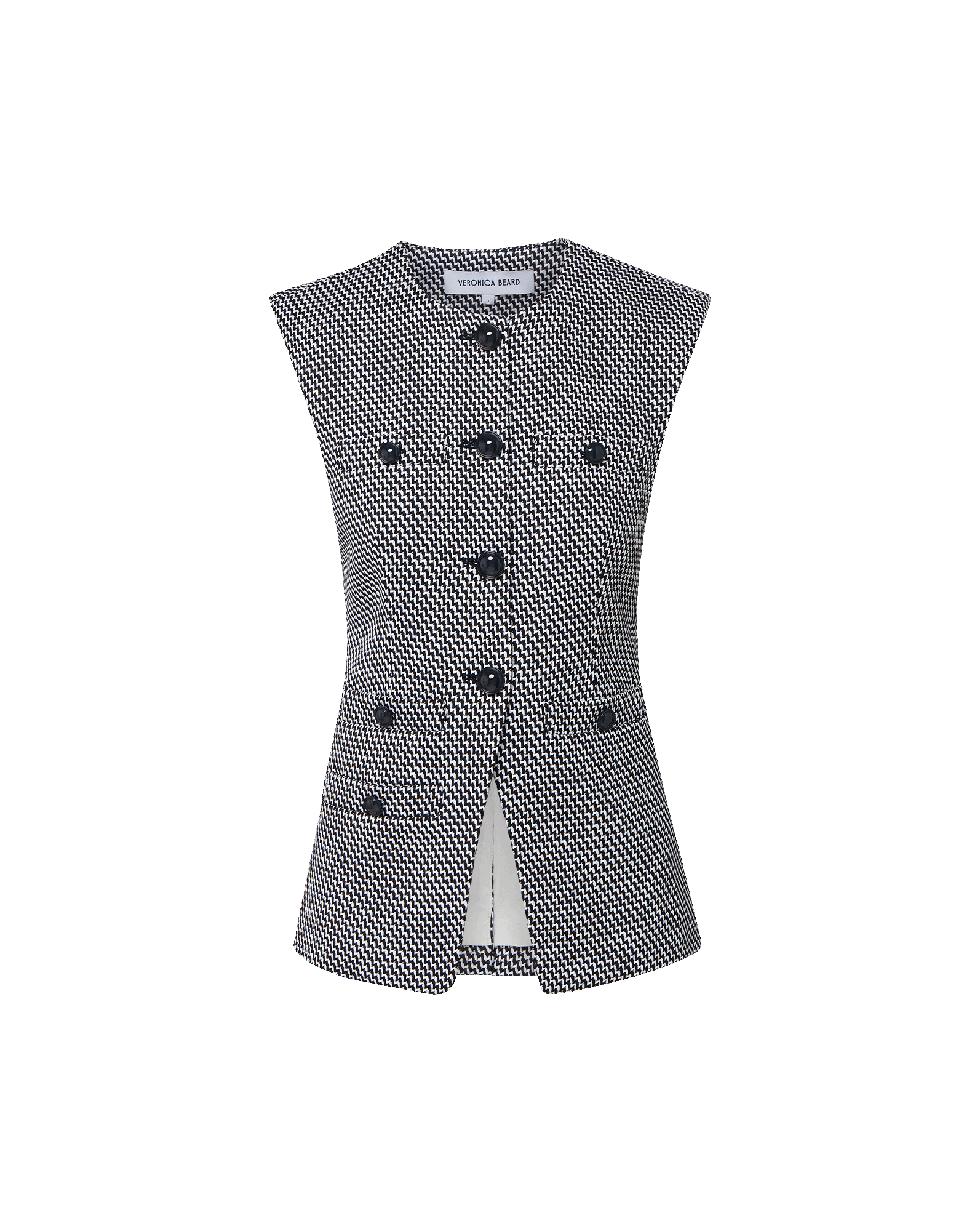 Veronica Beard Tamara Tweed Vest - Navy/Dove White