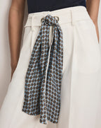 Veronica Beard Tai Belted Wide-Leg Pant - Dove White