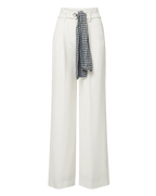 Veronica Beard Tai Belted Wide-Leg Pant - Dove White