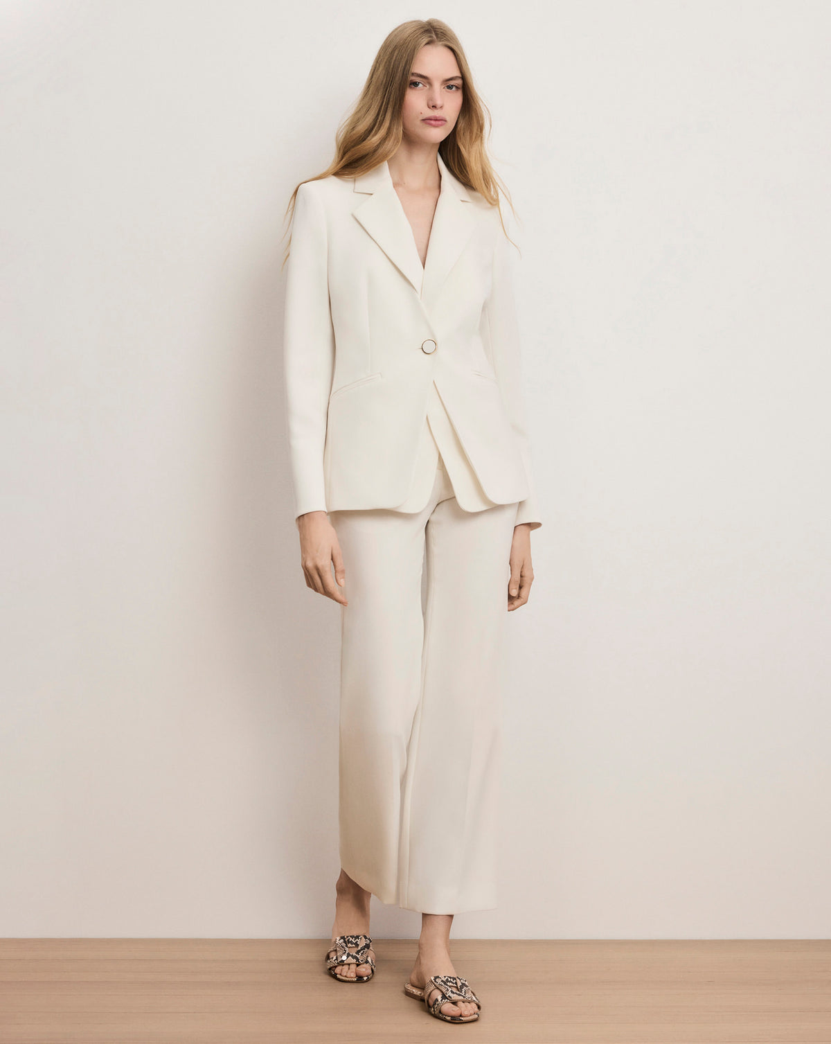 Veronica Beard Carys Cropped Pant - Dove White