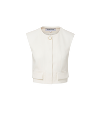 Veronica Beard Cliffwood Cropped Vest - Dove White