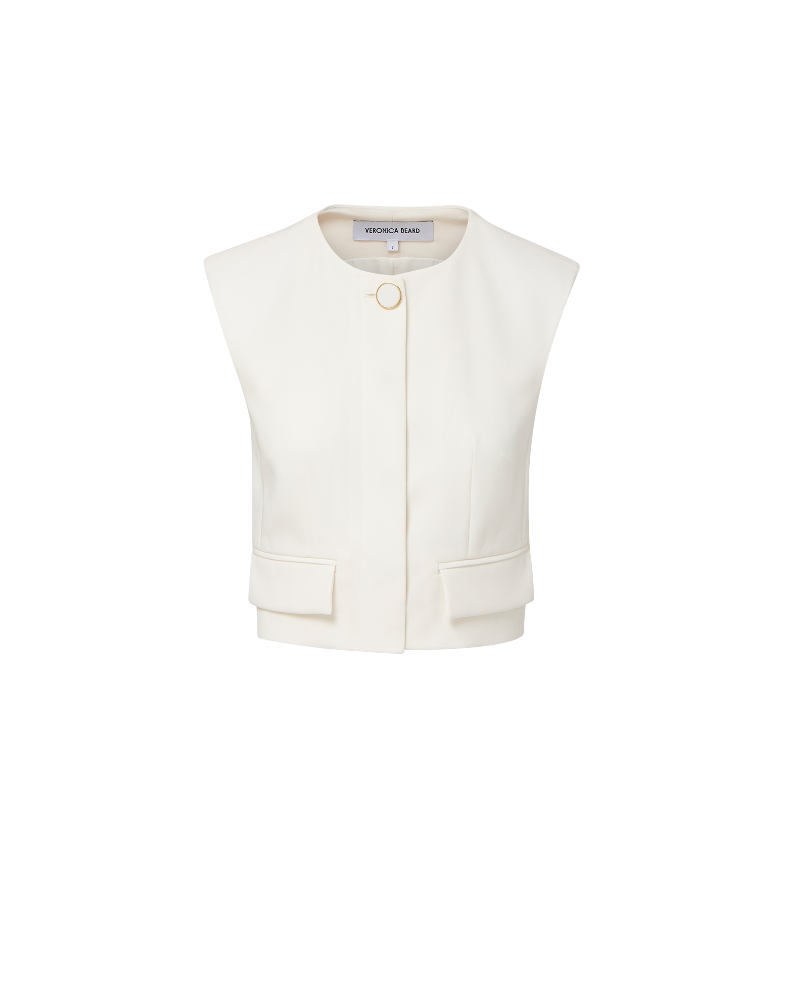 Veronica Beard Cliffwood Cropped Vest - Dove White