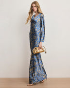 Veronica Beard Ember Silk-Blend Maxi Dress - Blue Coast Multi
