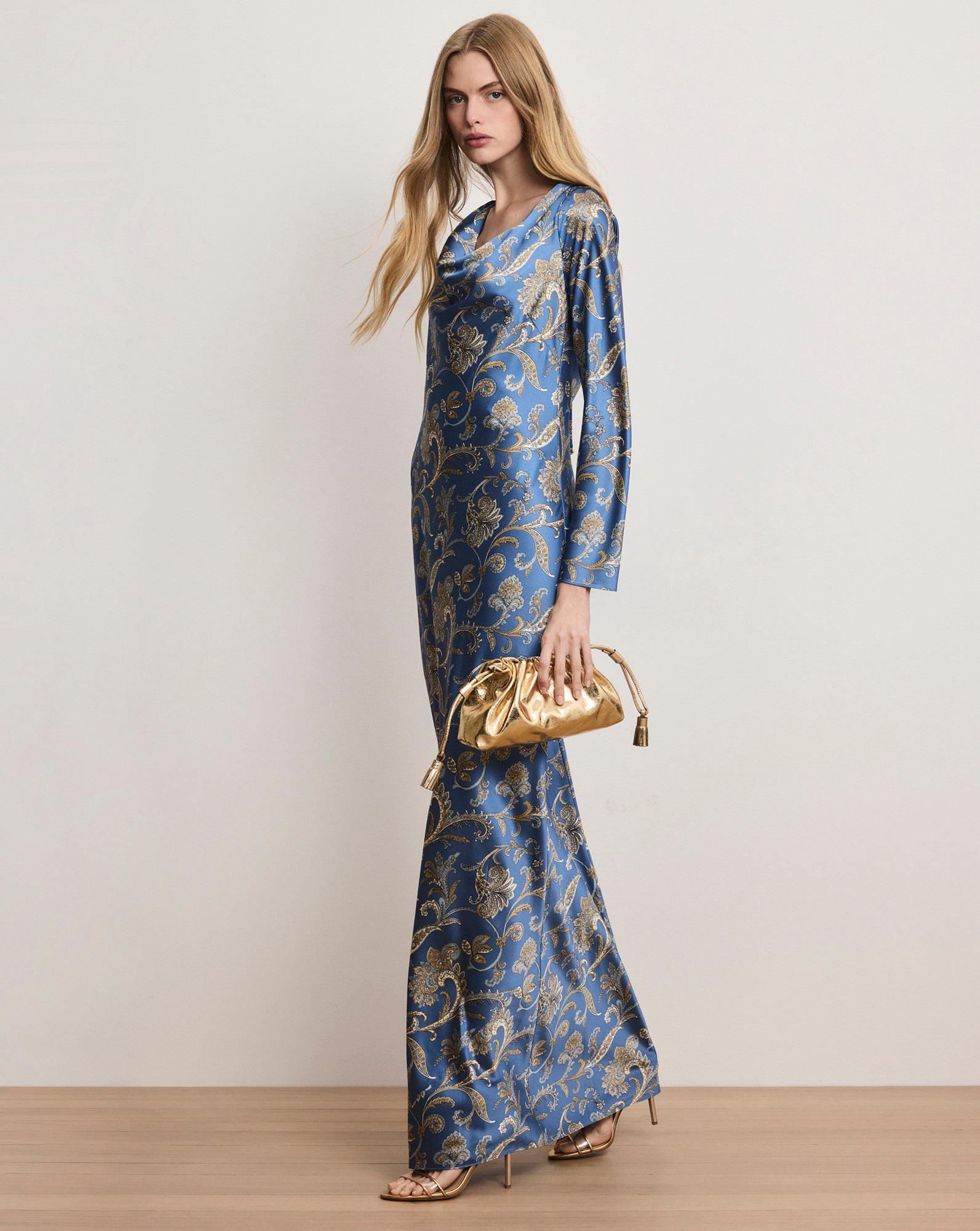 Veronica Beard Ember Silk-Blend Maxi Dress - Blue Coast Multi