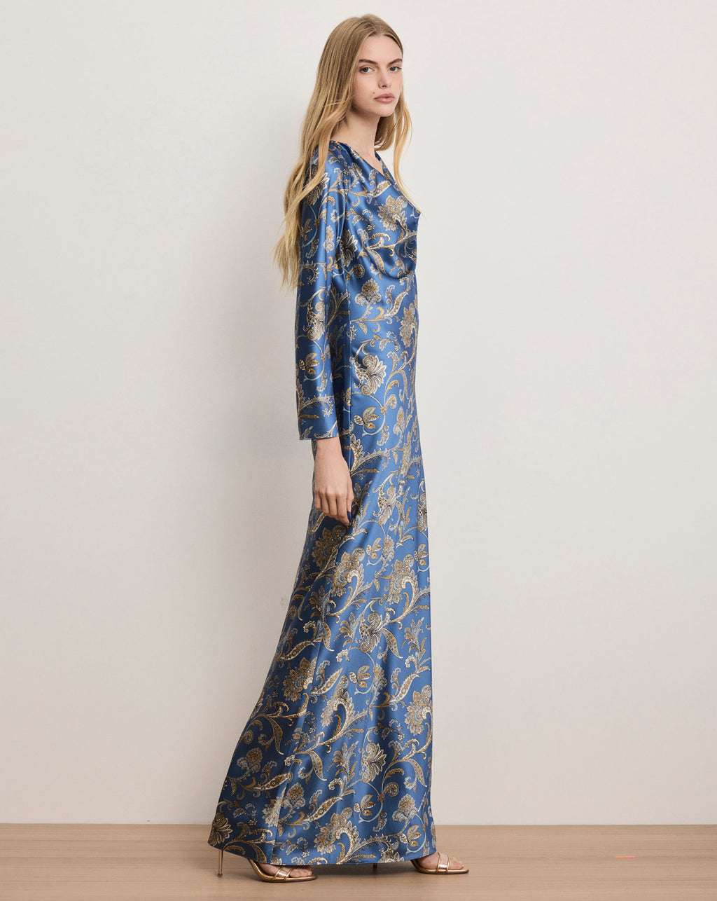 Veronica Beard Ember Silk-Blend Maxi Dress - Blue Coast Multi