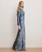 Veronica Beard Ember Silk-Blend Maxi Dress - Blue Coast Multi