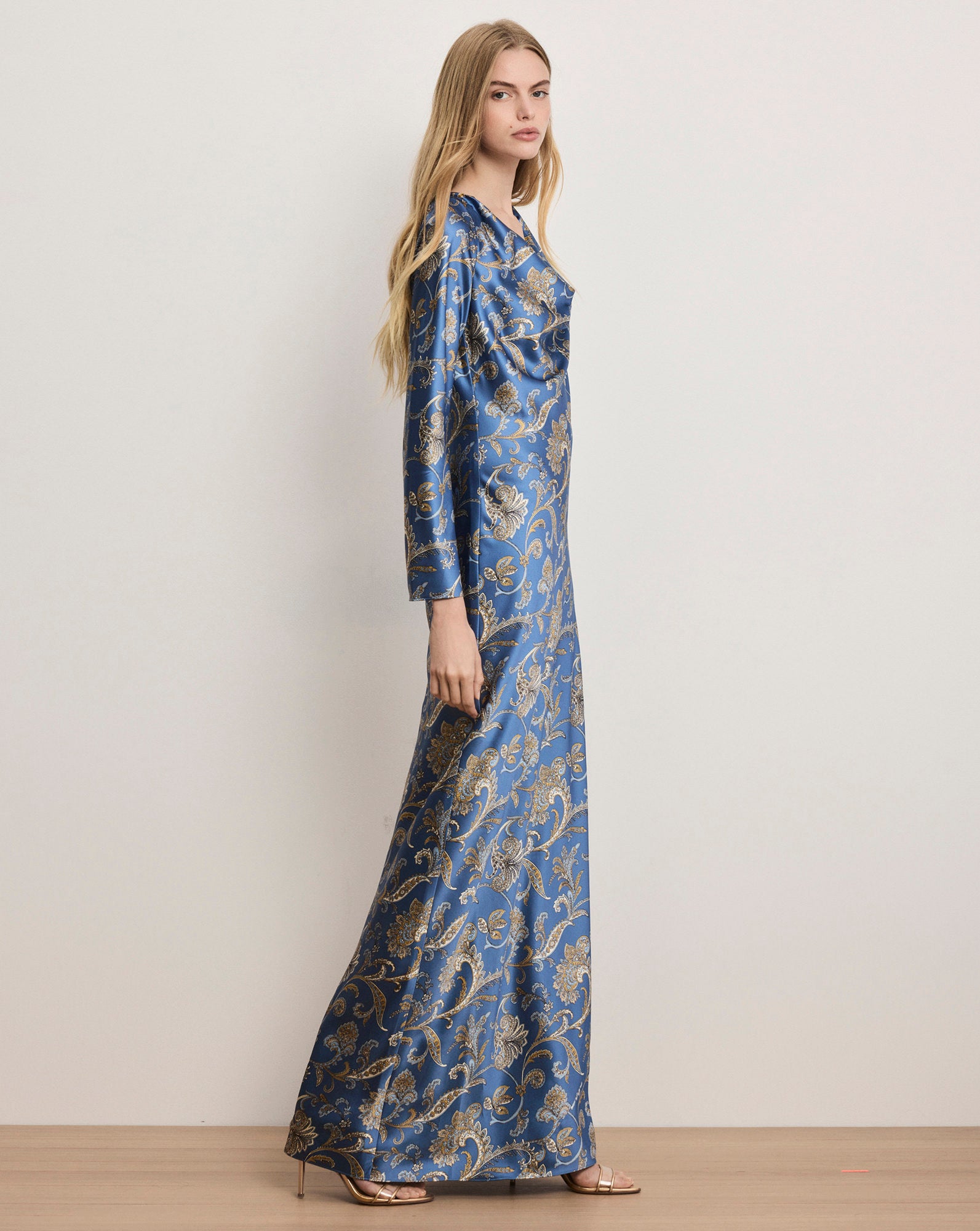 Veronica Beard Ember Silk-Blend Maxi Dress - Blue Coast Multi