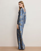 Veronica Beard Ember Silk-Blend Maxi Dress - Blue Coast Multi