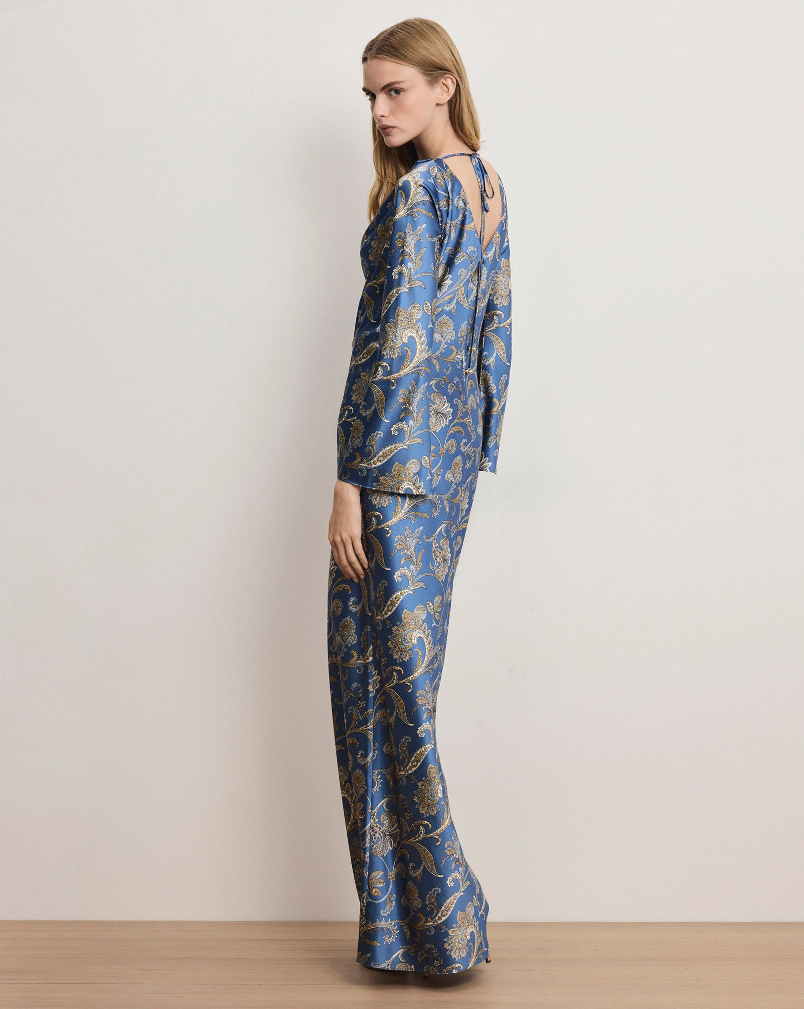 Veronica Beard Ember Silk-Blend Maxi Dress - Blue Coast Multi