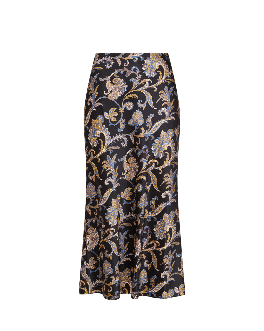 Veronica Beard Clover Paisley Midi Skirt - Black Multi