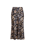 Veronica Beard Clover Paisley Midi Skirt - Black Multi