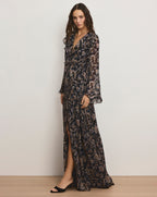 Veronica Beard Akara Silk Maxi Dress - Black Multi