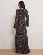Veronica Beard Akara Silk Maxi Dress - Black Multi