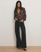 Veronica Beard Hickory Paisley Blouse - Black Multi