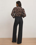 Veronica Beard Hickory Paisley Blouse - Black Multi