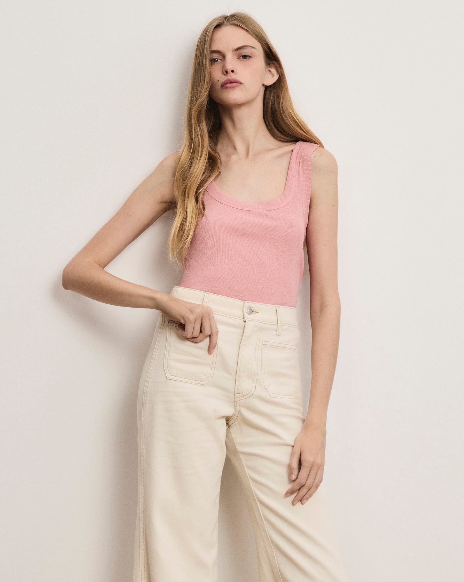 Veronica Beard Belvedere Knit Tank Top - Petal