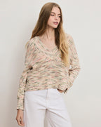 Veronica Beard Anola V-Neck Sweater - Petal Multi