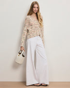 Veronica Beard Anola V-Neck Sweater - Petal Multi