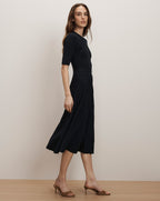 Veronica Beard Elthea Belted Midi Dress - Navy